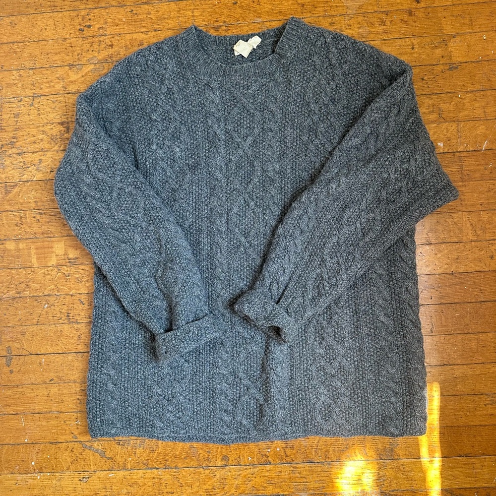 J. Crew Gray Crew Neck Sweater Classic Knit Design
